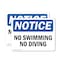 Signmission No Swimming No Diving, 10 in W x Rectangle, Vinyl Decal OS-2PACK-NS-D-710-L-14877 - alternate 1